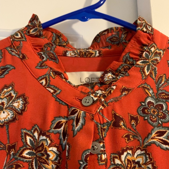 Ann Taylor LOFT Ruffle Trim Shirt Dress- NEW 🍂 - Picture 6 of 11